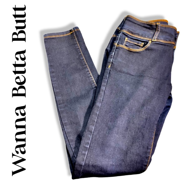 Woman's Wanna Betta Butt Jeans,Dark Blue,Skinny,Stretch Jeans - Picture 2 of 8